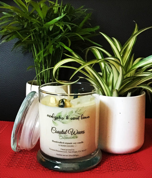 EUCALYPTUS  AND LEMON CRYSTAL SOY CANDLE